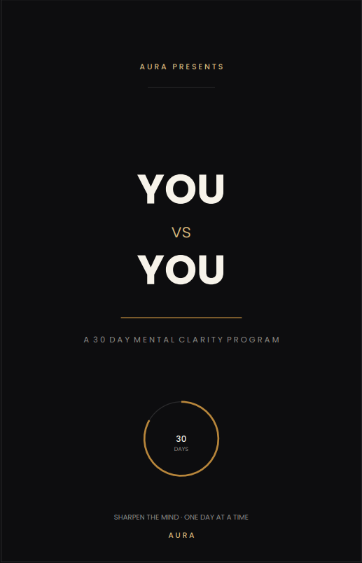 You vs You — A 30 Day Mental Clarity Program